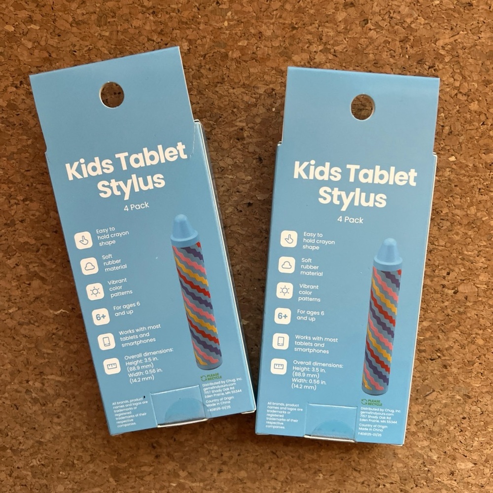 Bundle of 2 Kids Tablet‎ Stylus 4 Packs (8 stylus in total)